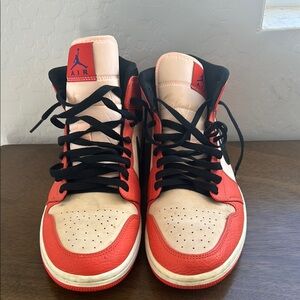 Jordan Red and Black Athletic Shoes